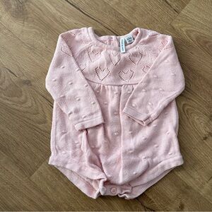 Janie and Jack Pink Heart Romper